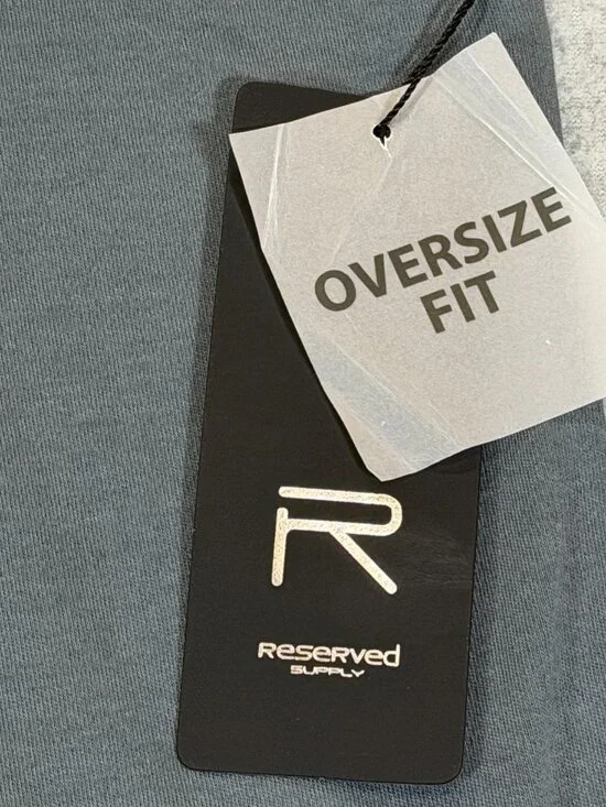 Reserved Supply Mens Oversize Fit T-Shirt Slate Blue Large Cotton Stretch NWT - Picture 6 of 12